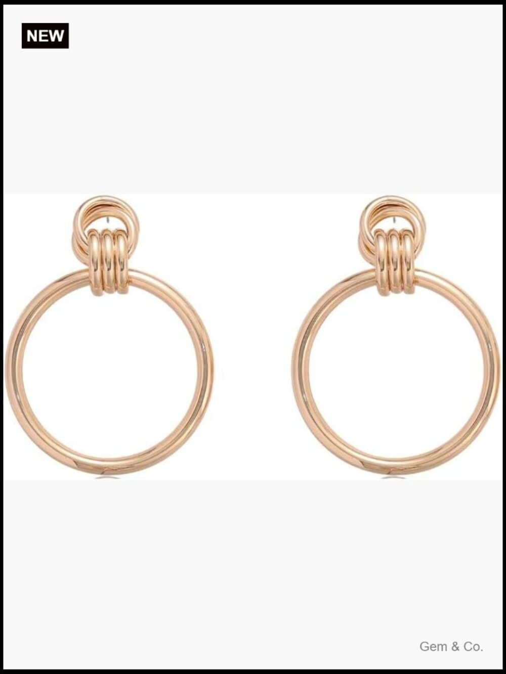 Chunky Geometric Knot Drop Earrings Hypoallergenic Dangle - Picture 1 of 6